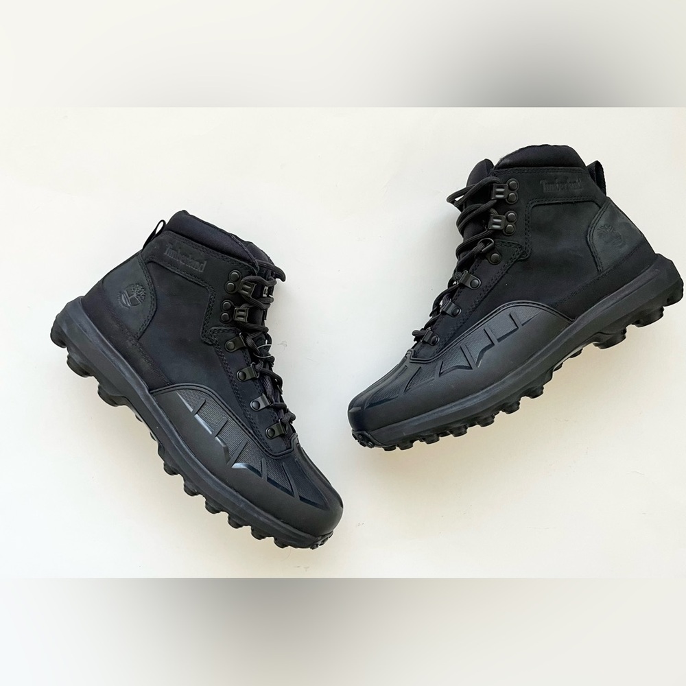 NEW Timberland Converge Waterproof Mid leather snow Boots Black Nubuck 8.5 - Picture 7 of 14